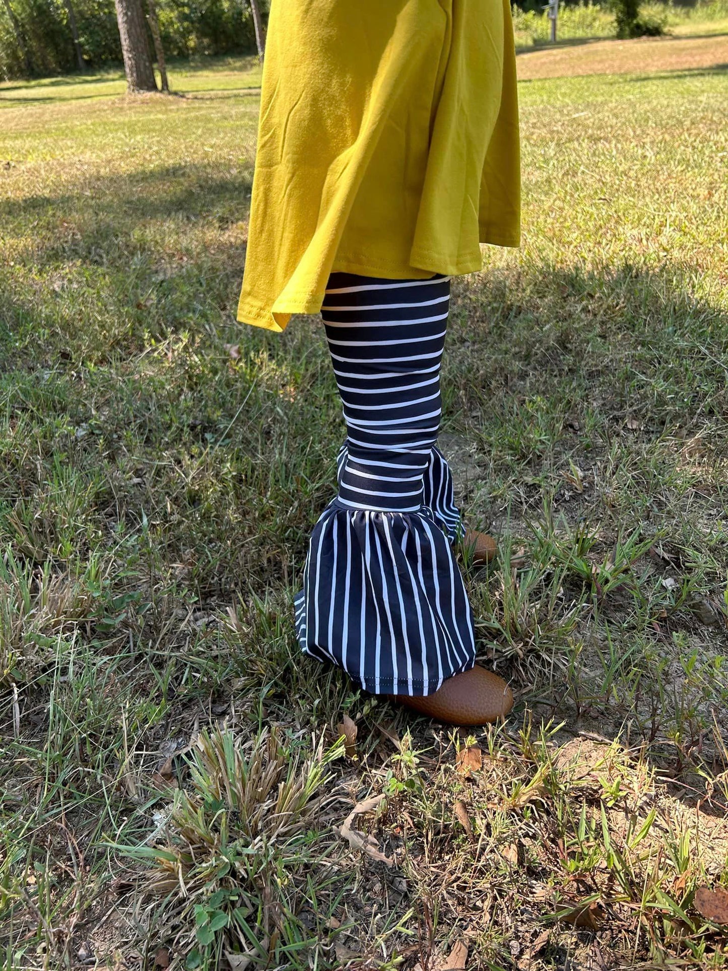 navy blue and white stripe bells