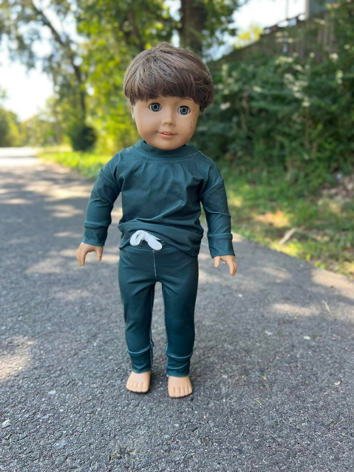 DOLL printed hunter green sweater and jogger set