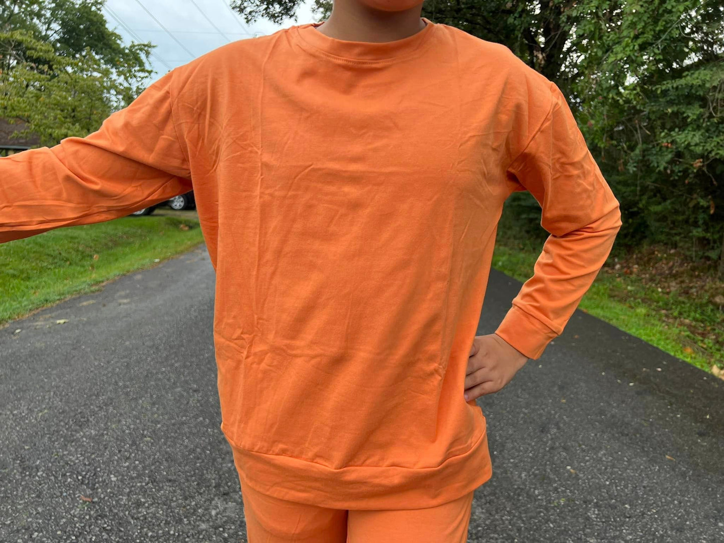 pumpkin orange light sweater (cotton)