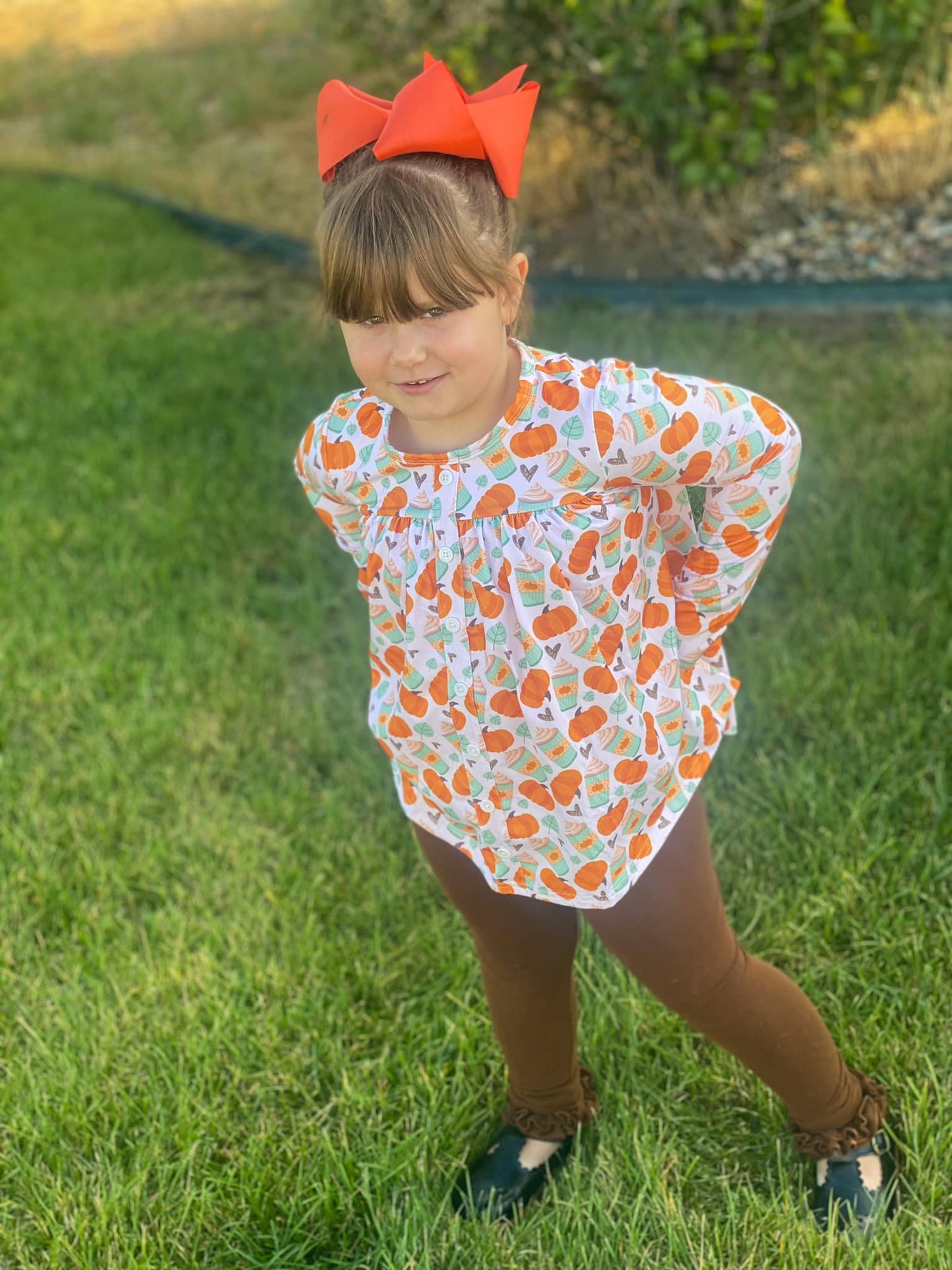 pumpkin spice LS tinsley top