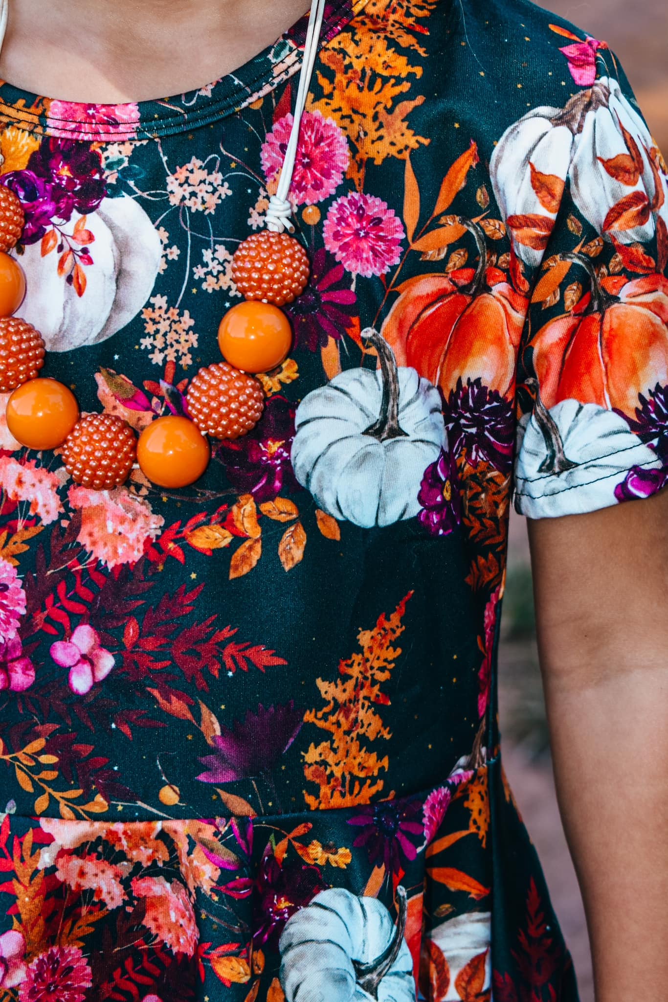 floral pumpkin twirl top