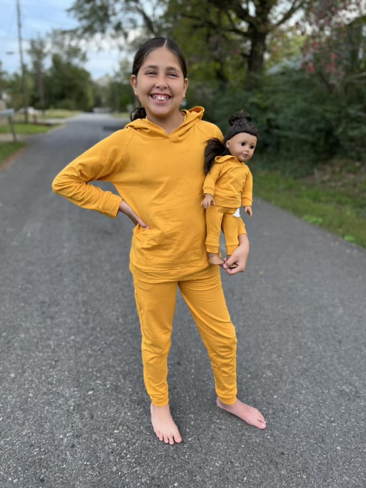 DOLL dark mustard light hoodie and joggers