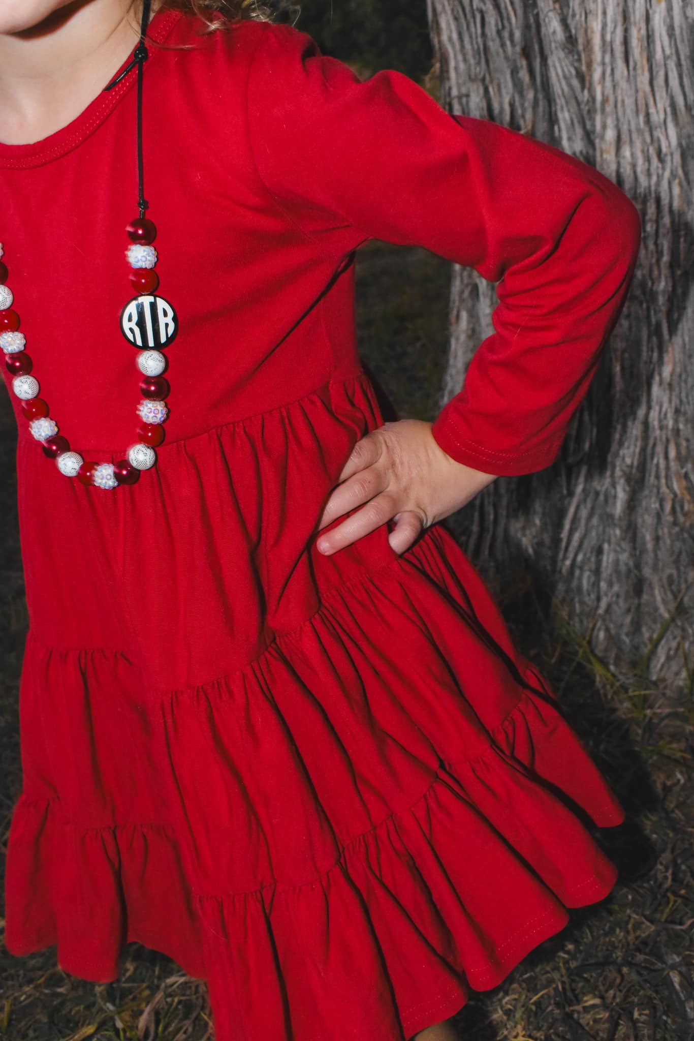 maroon LS bells twirl dress