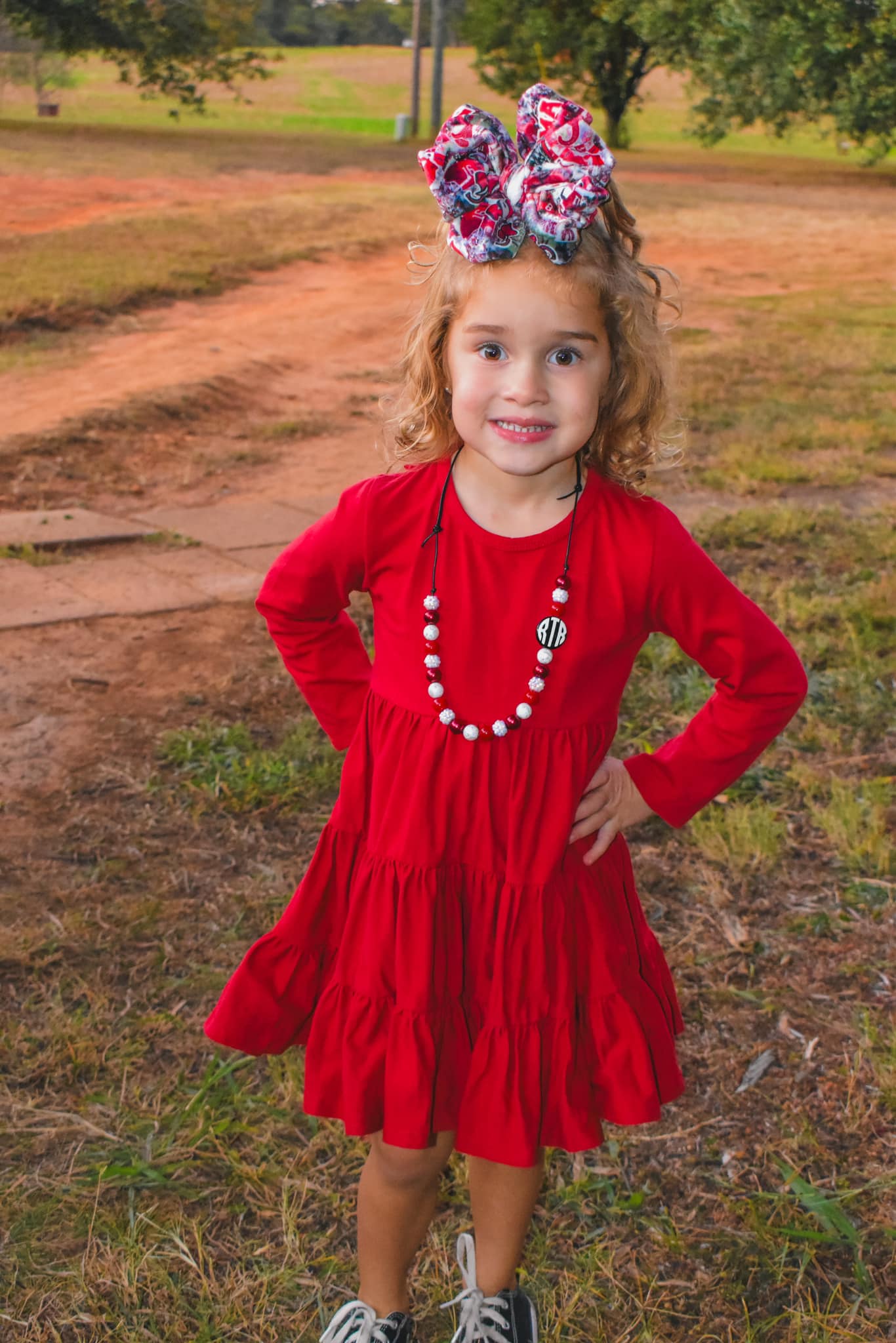 maroon LS bells twirl dress