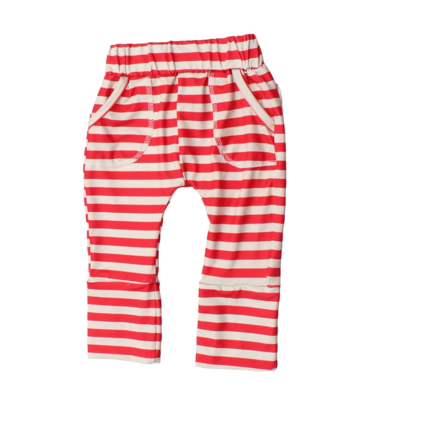 red/cream stripe harem pants