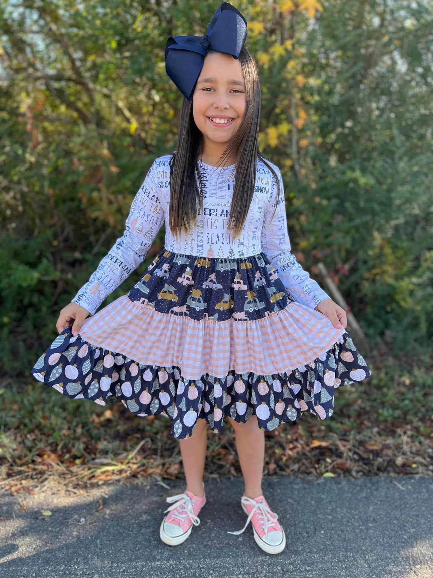 layered christmas bella twirl dress