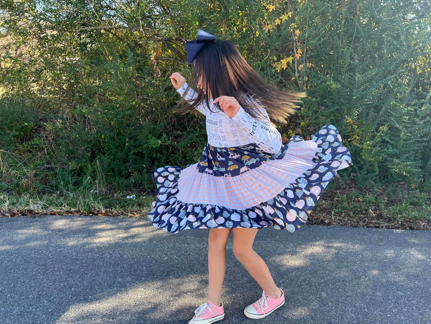 layered christmas bella twirl dress