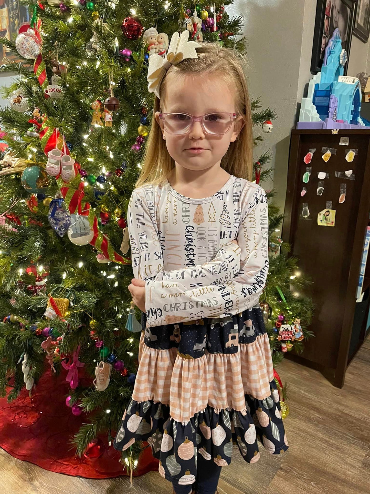 layered christmas bella twirl dress