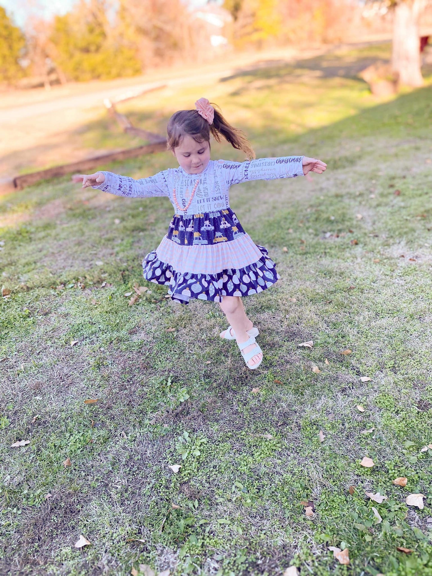 layered christmas bella twirl dress