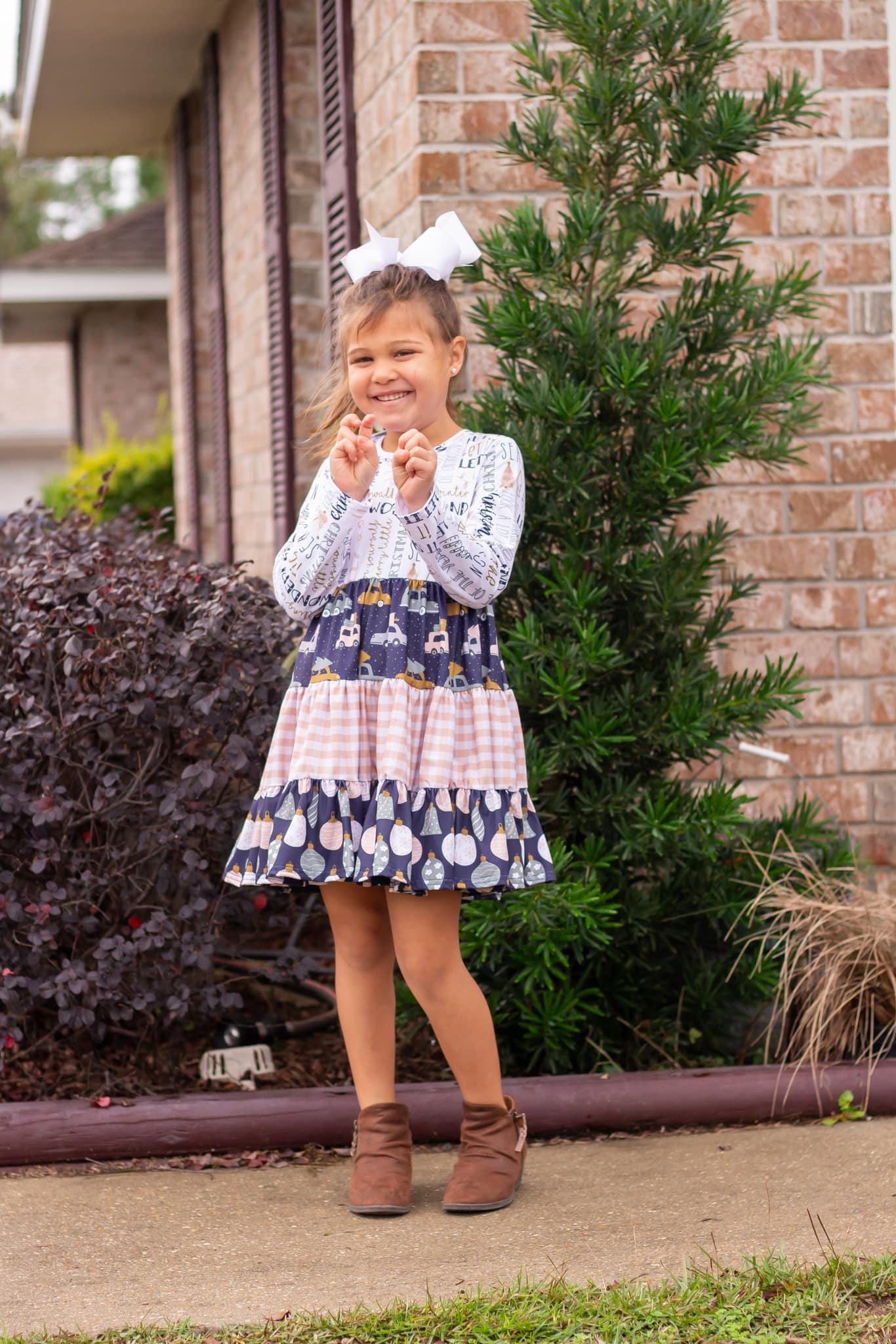 layered christmas bella twirl dress
