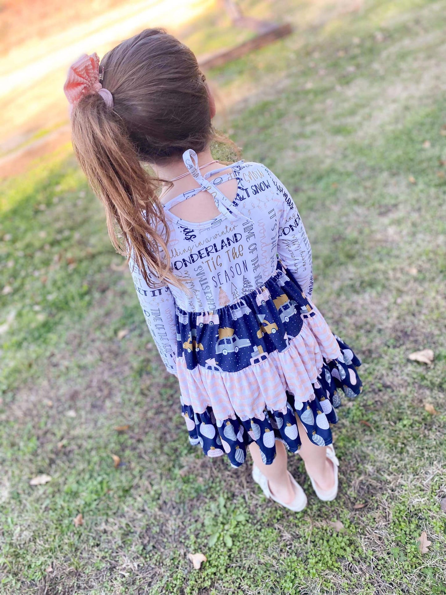 layered christmas bella twirl dress