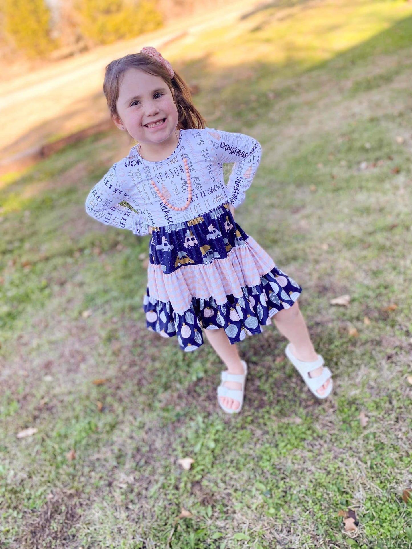 layered christmas bella twirl dress