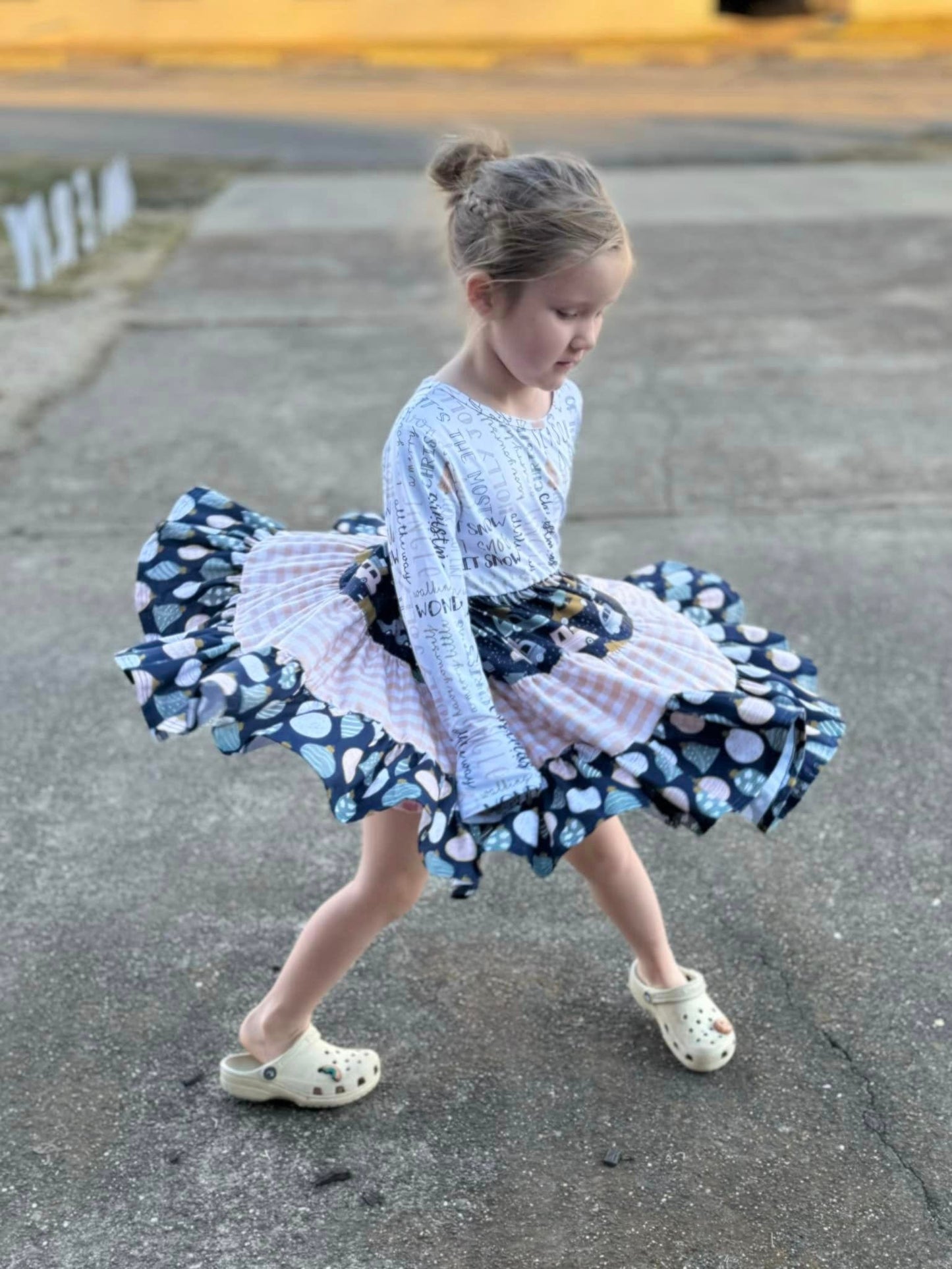 layered christmas bella twirl dress