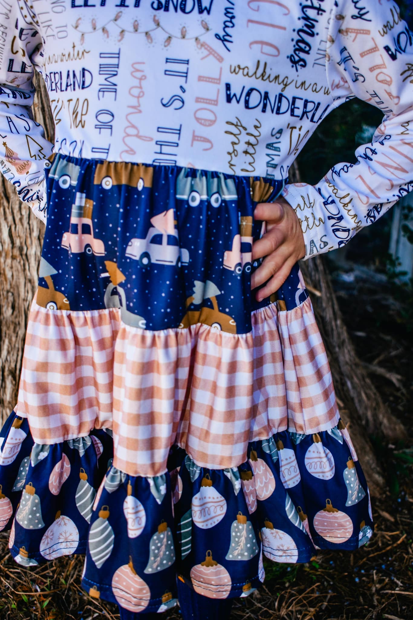 layered christmas bella twirl dress