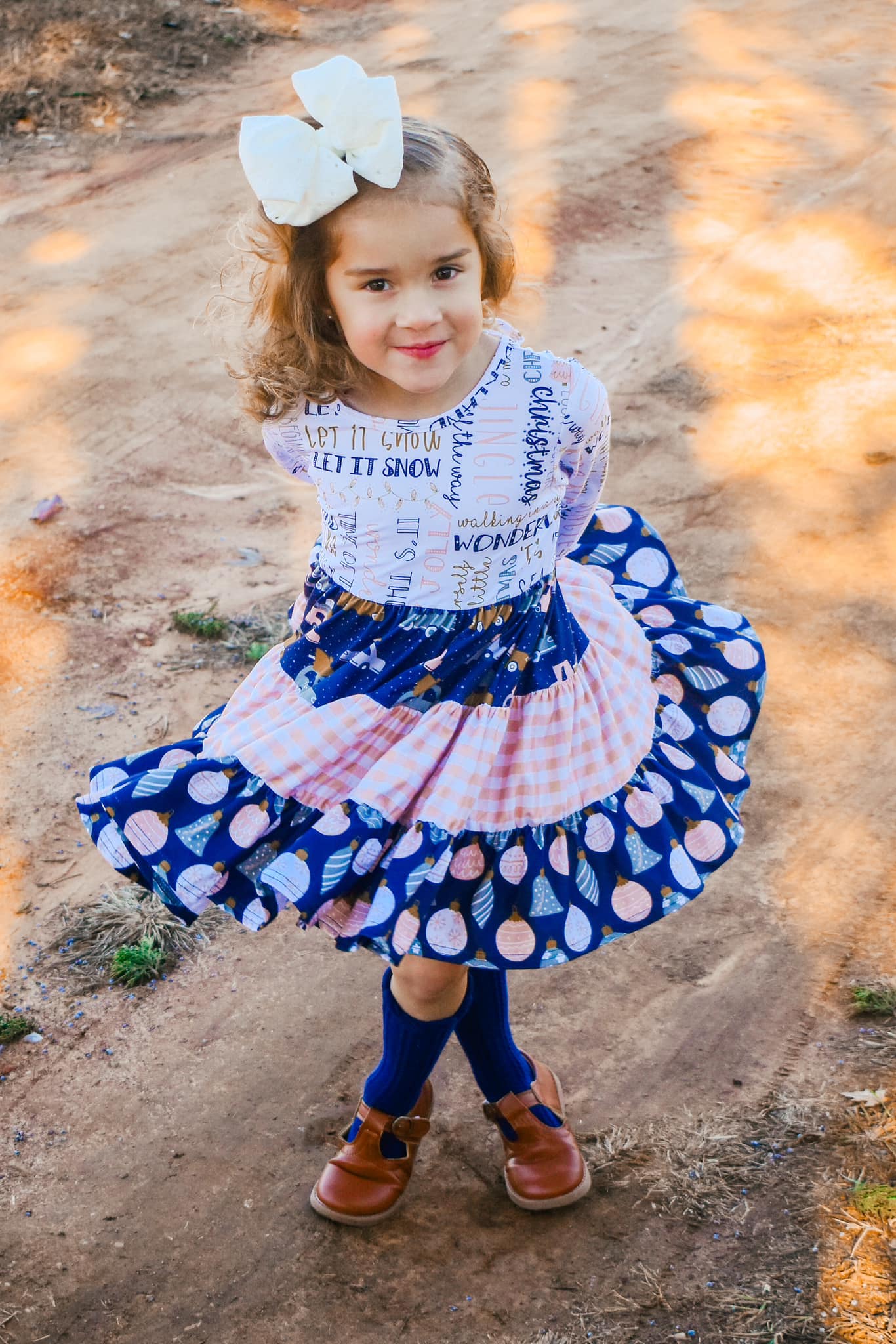 layered christmas bella twirl dress