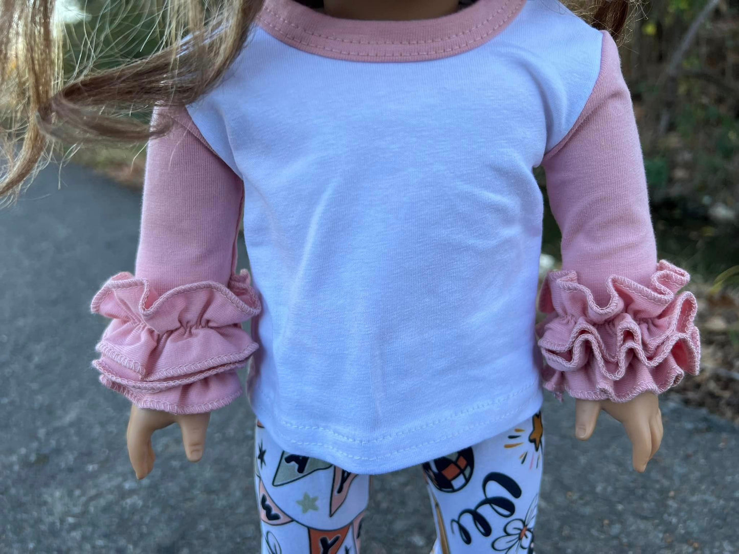 DOLL peach raglan icing top and happy new year bells set