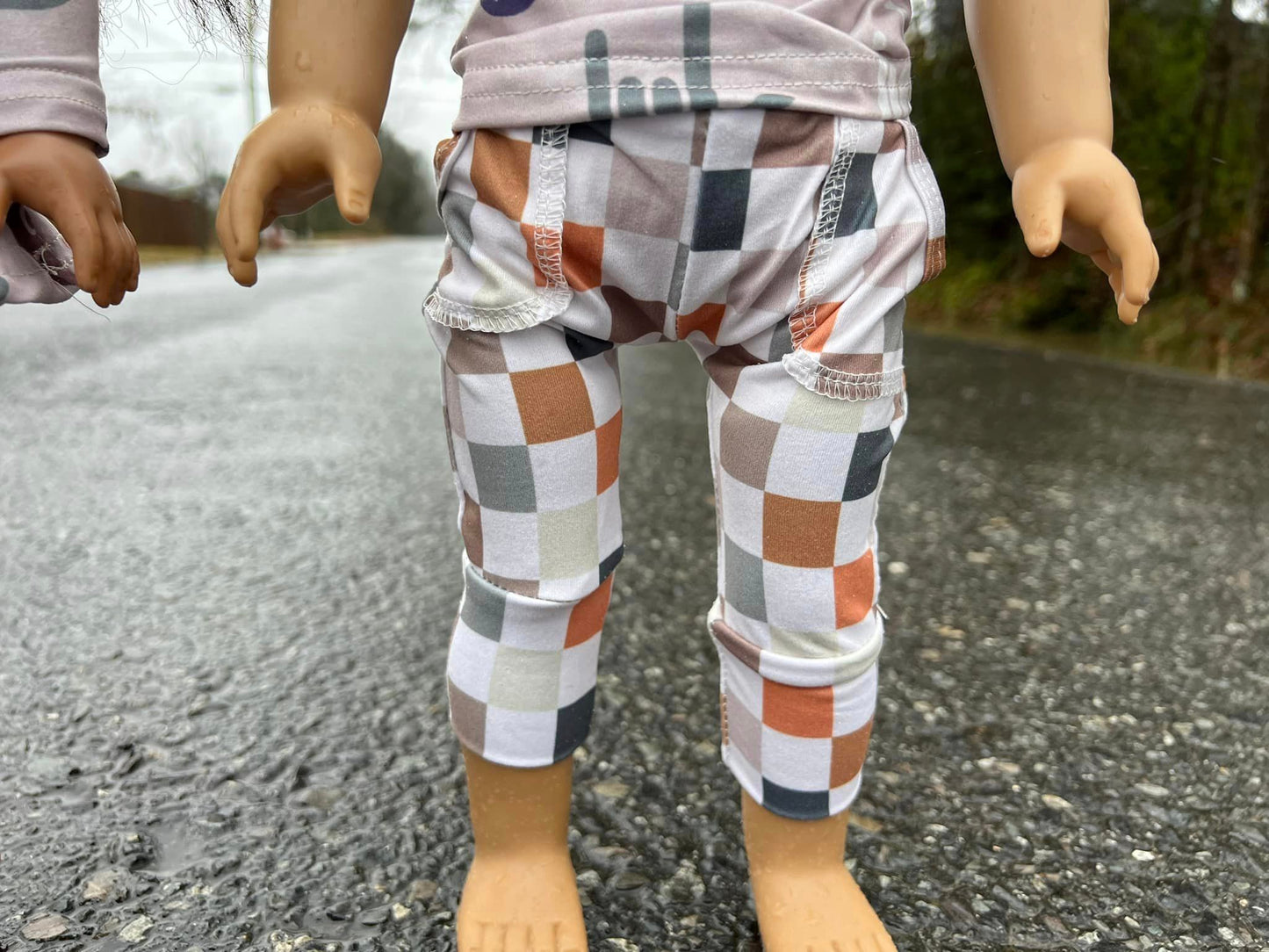 DOLL ASL raglan tee and checkered harem pants set