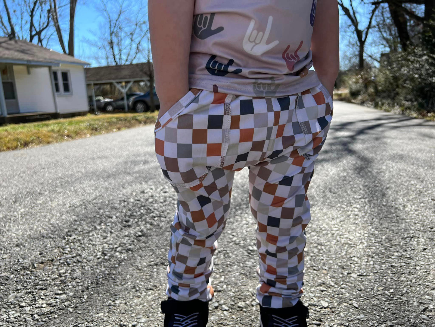 checkered harem pants