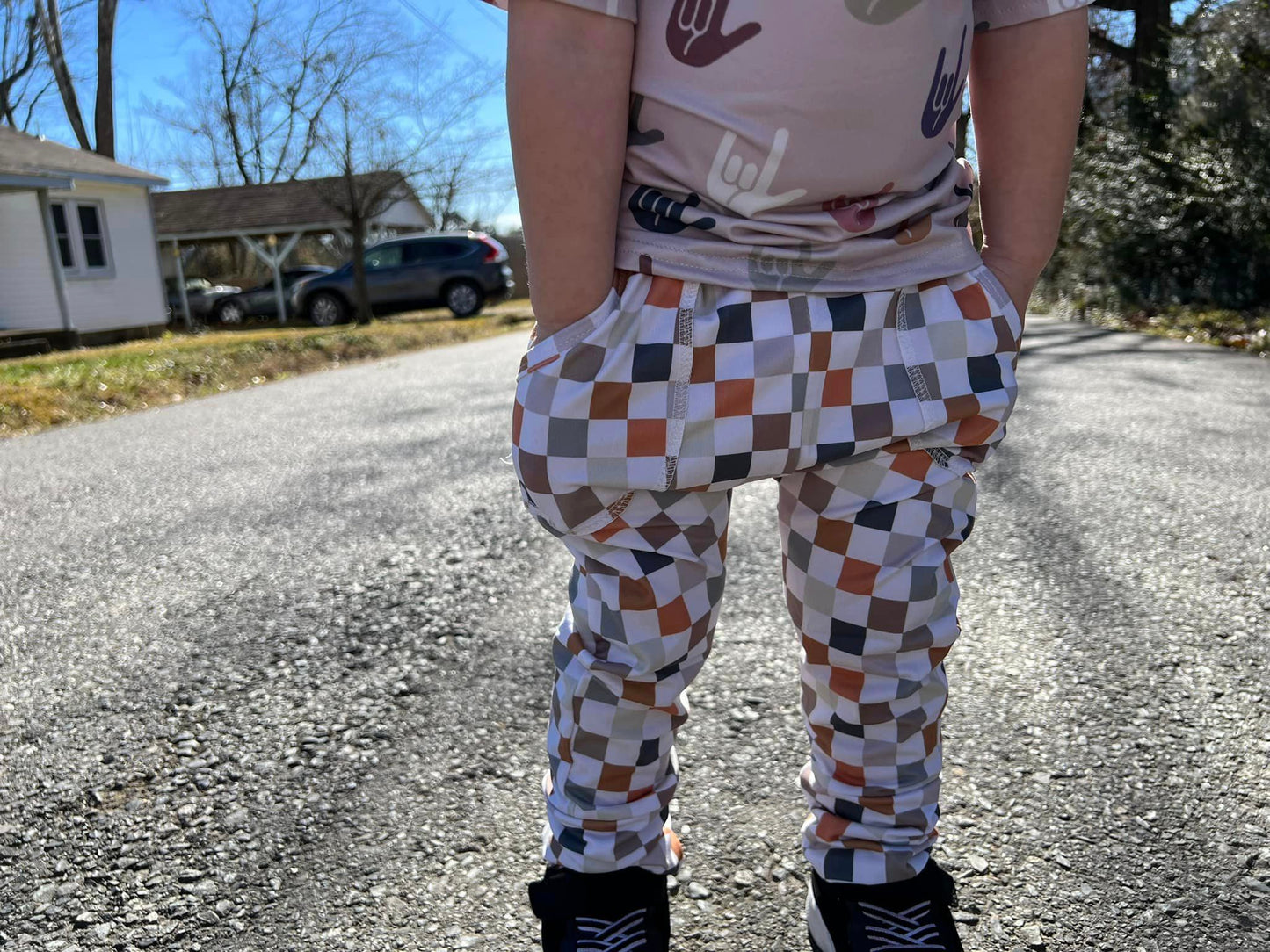 checkered harem pants