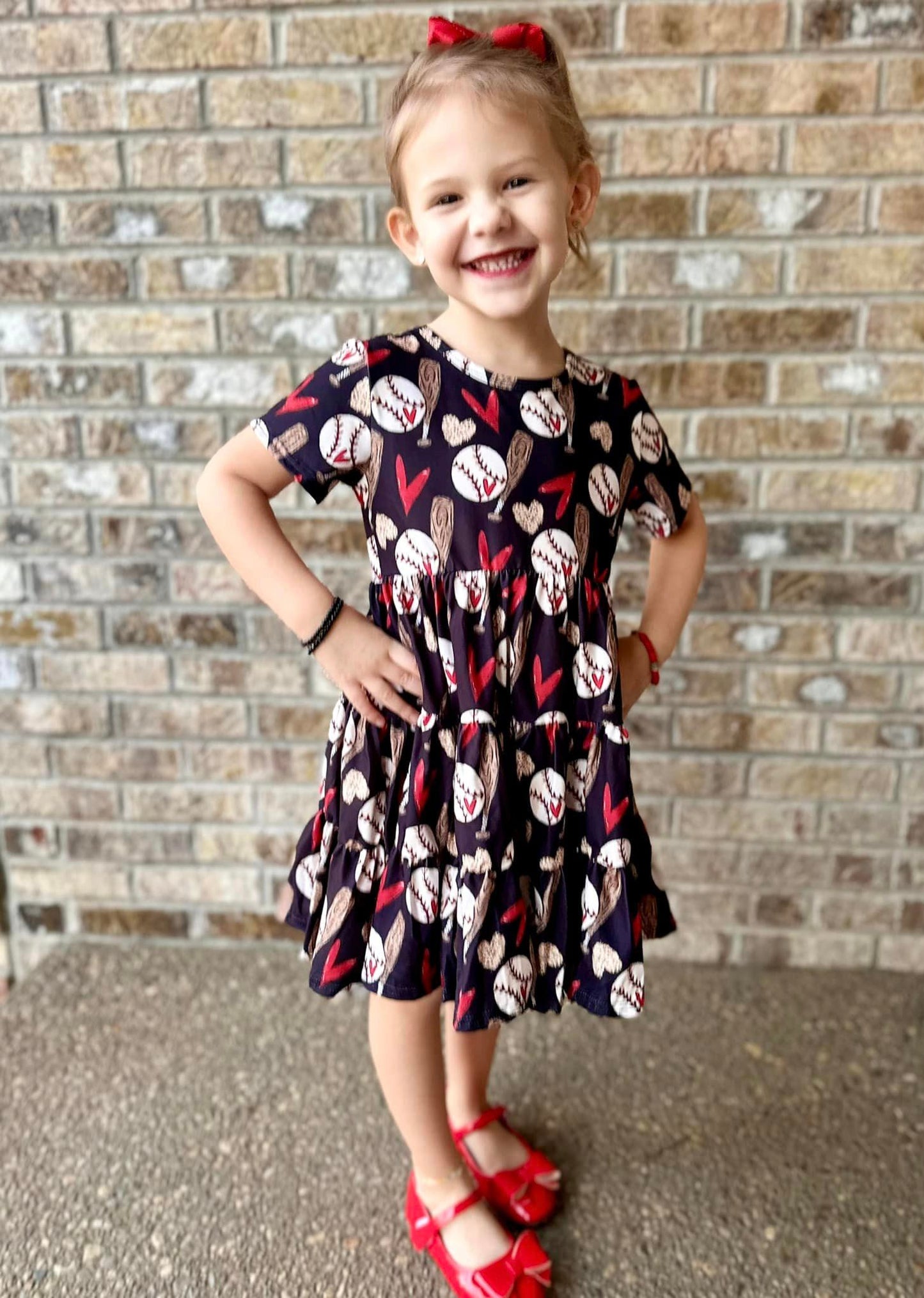 love of baseball Bella twirl dress