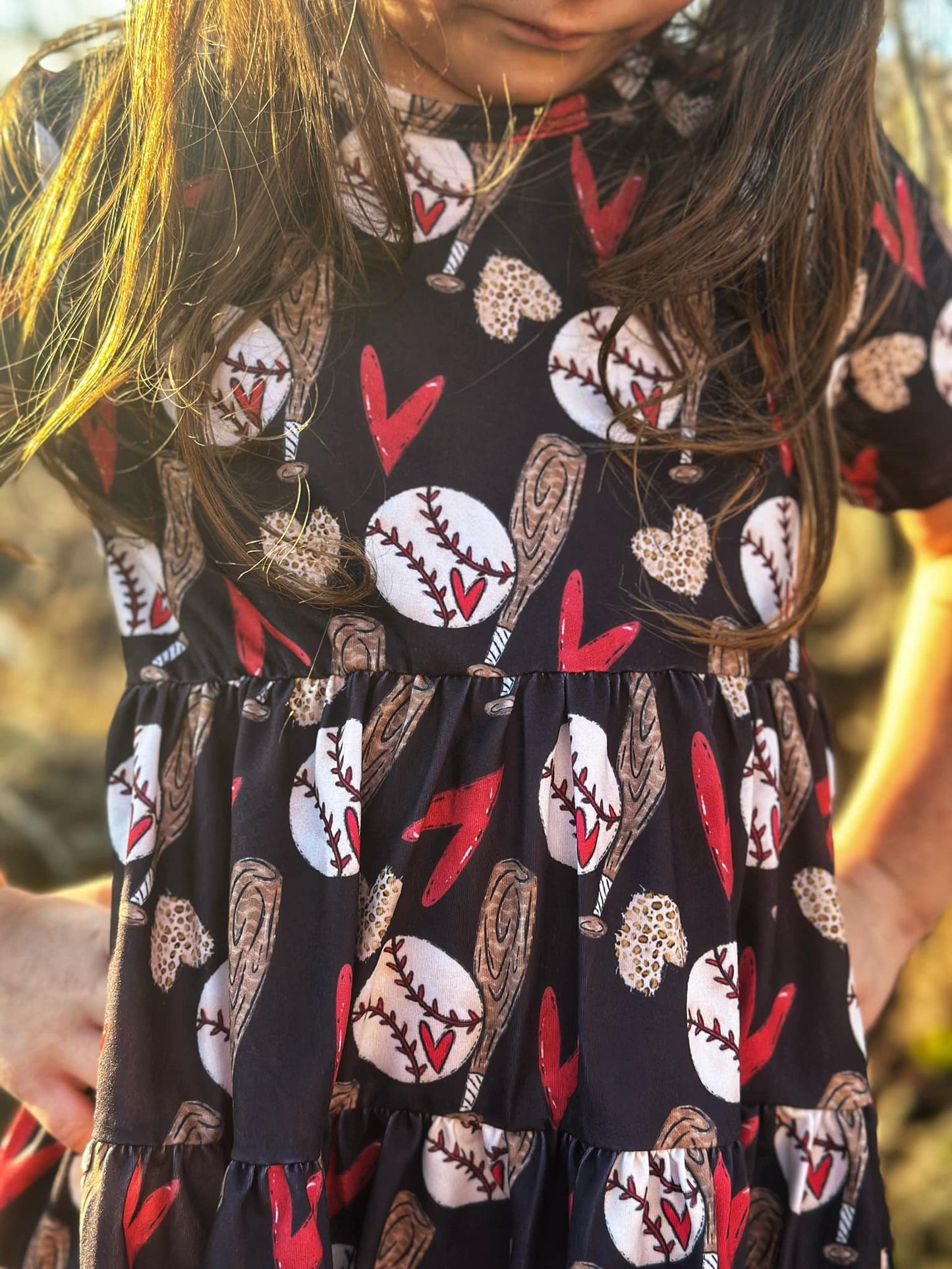 love of baseball Bella twirl dress