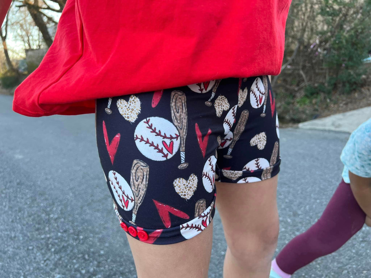 love of baseball button shorts