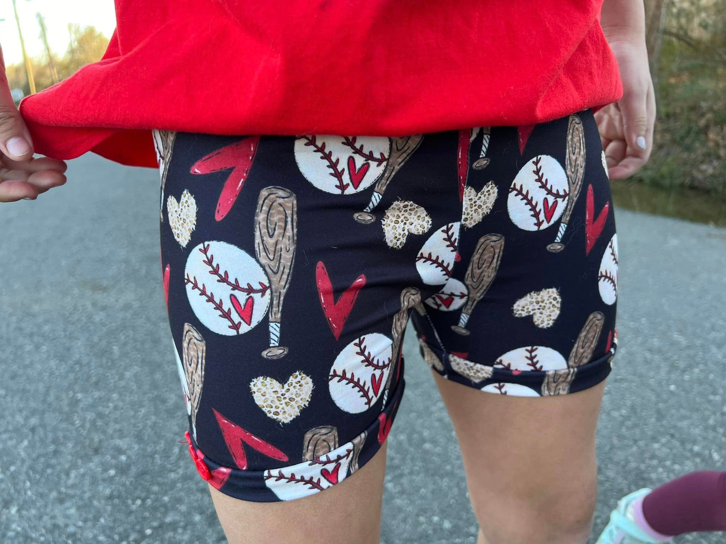 love of baseball button shorts