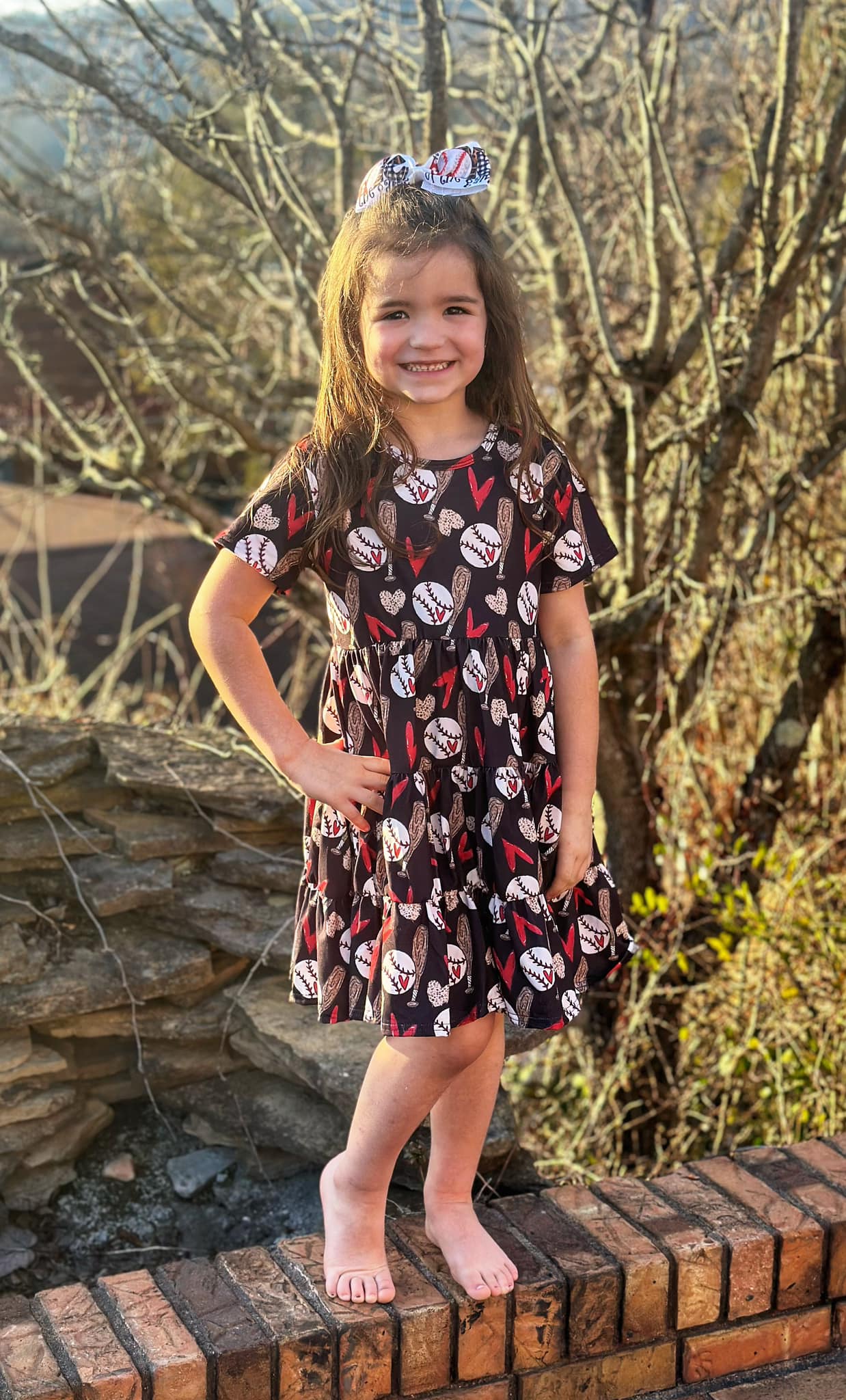 love of baseball Bella twirl dress