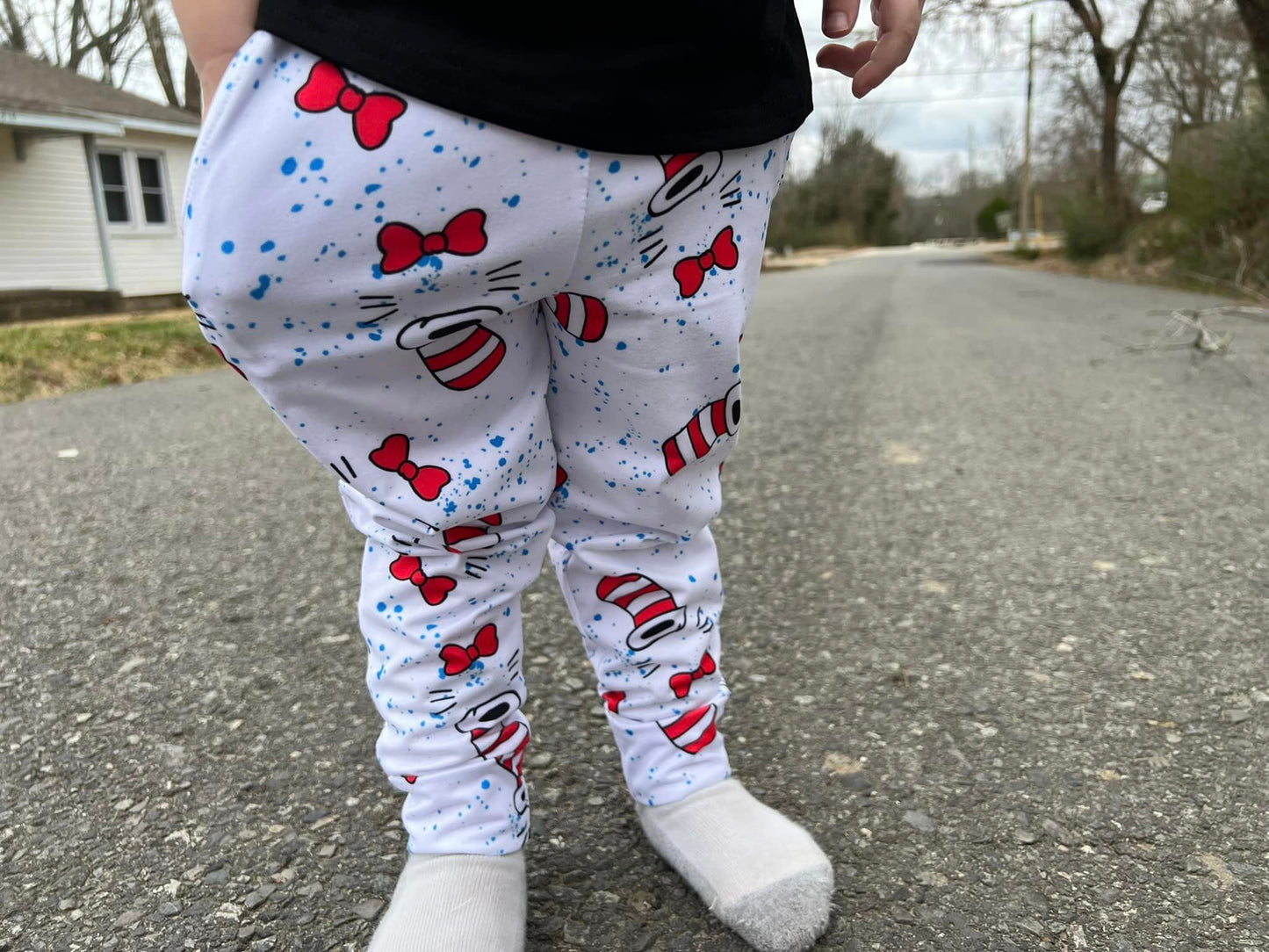 stripe hat joggers