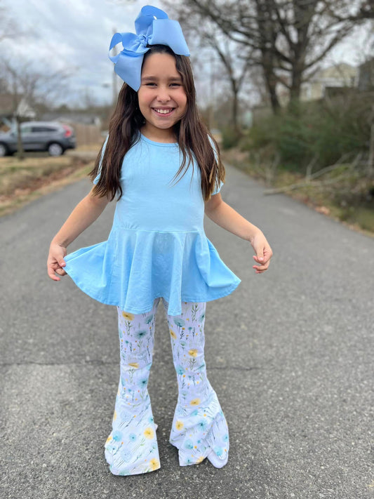 powder blue twirl top