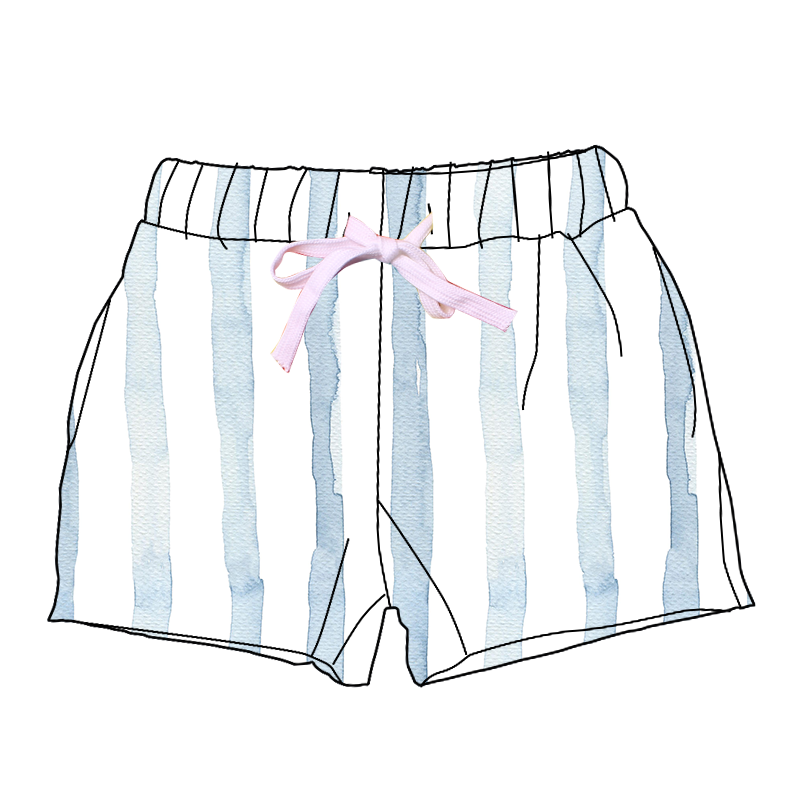 blue watercolor stripe swim trunks