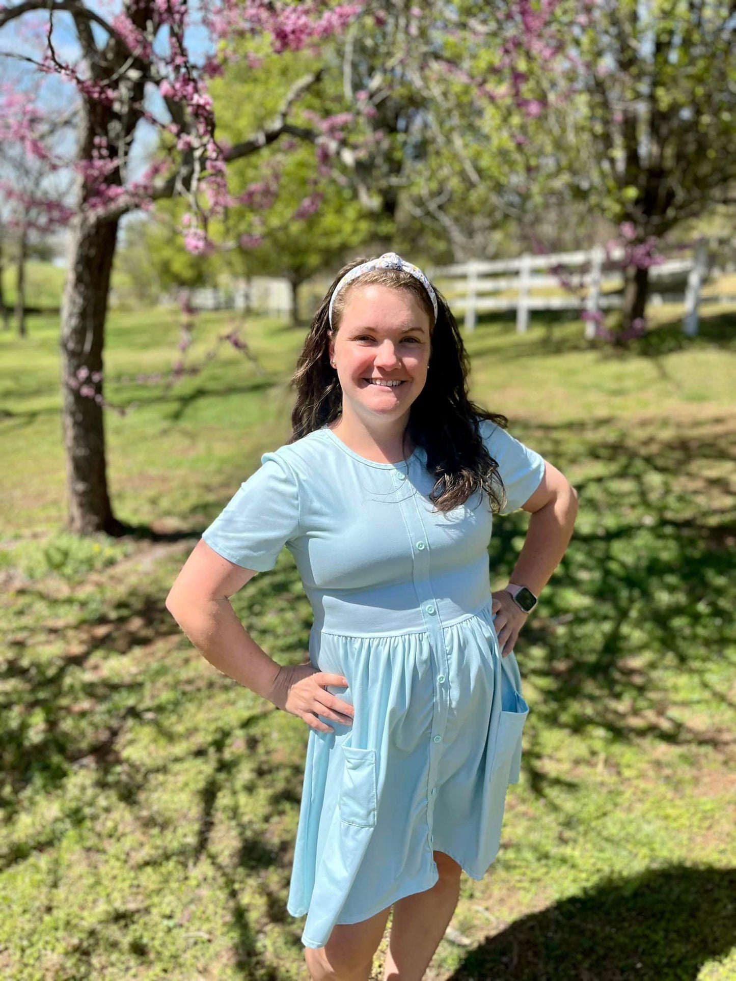 mama light blue tinsley dress