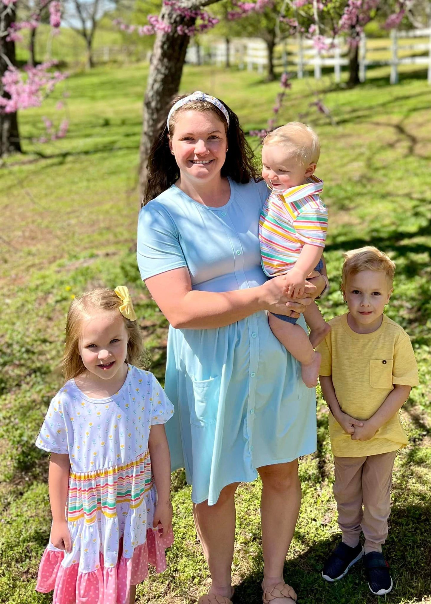 mama light blue tinsley dress