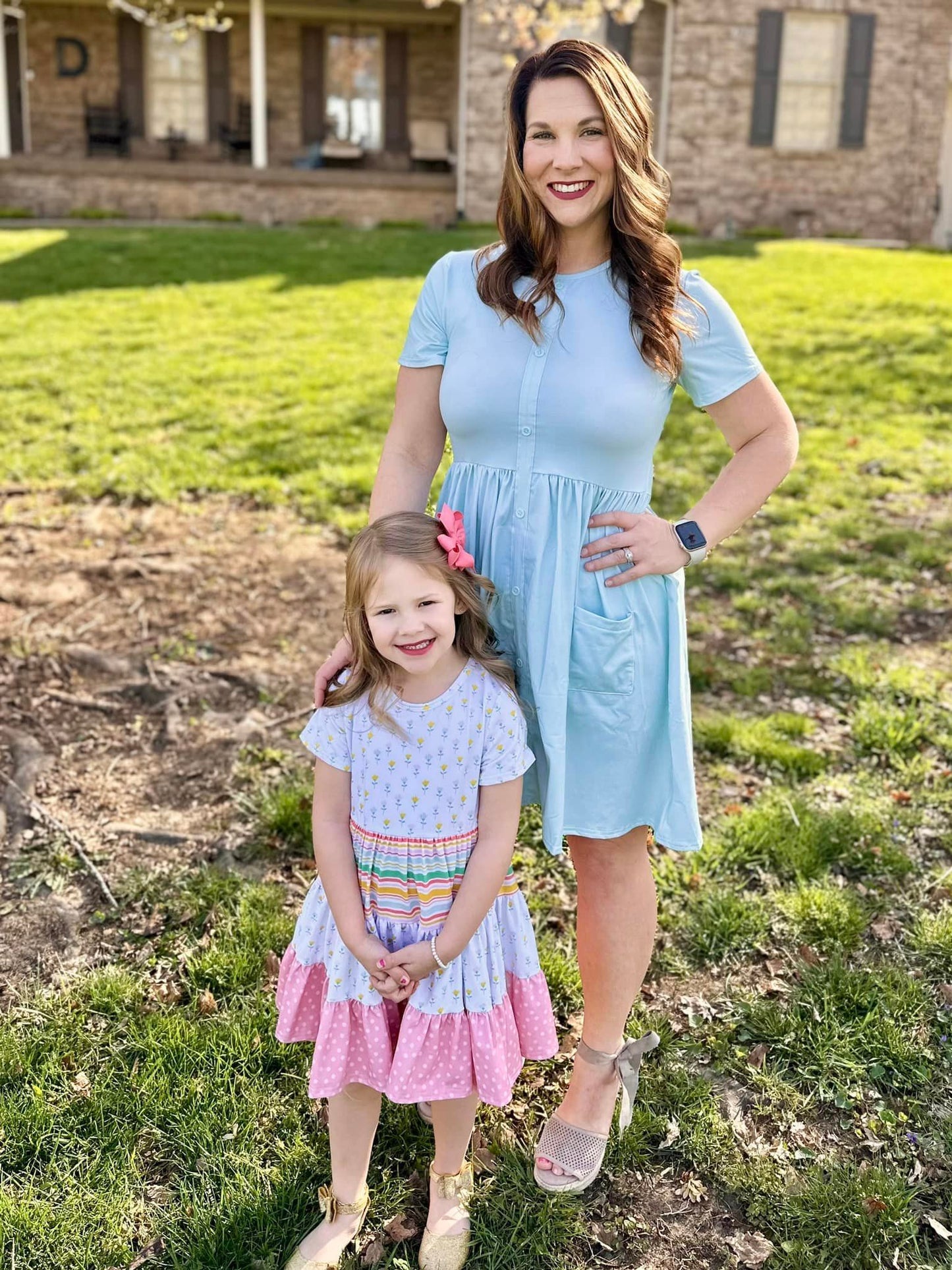 mama light blue tinsley dress