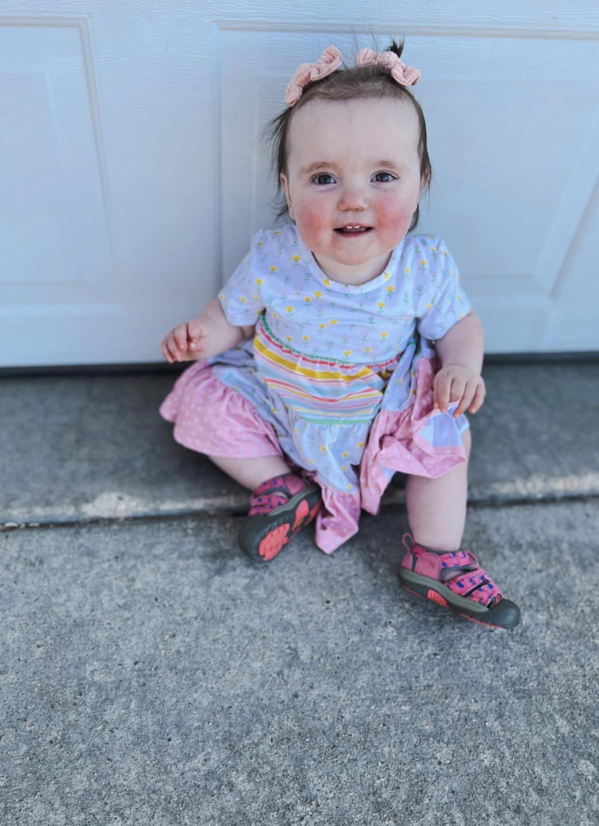 floral stripe polka dot Bella twirl dress