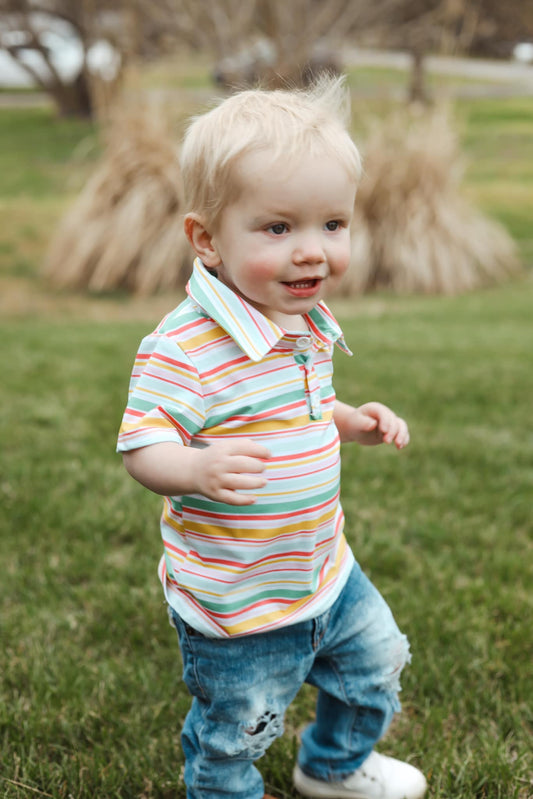 spring stripes collar tee