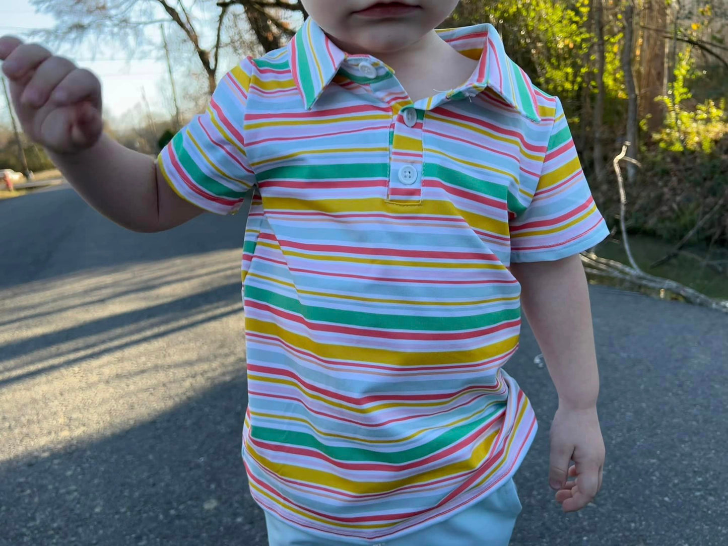 spring stripes collar tee