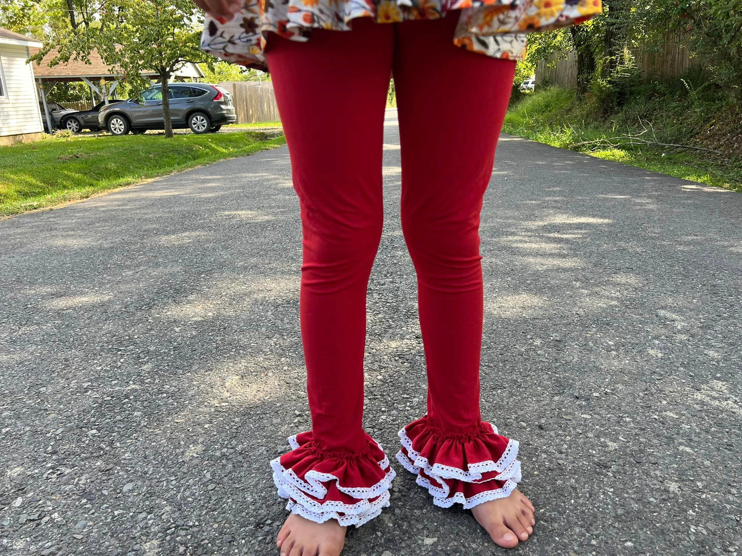 maroon triple bells with lace