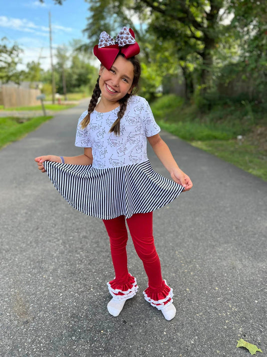 white and stripes football plays twirl top