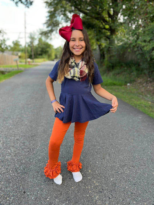 navy blue twirl top