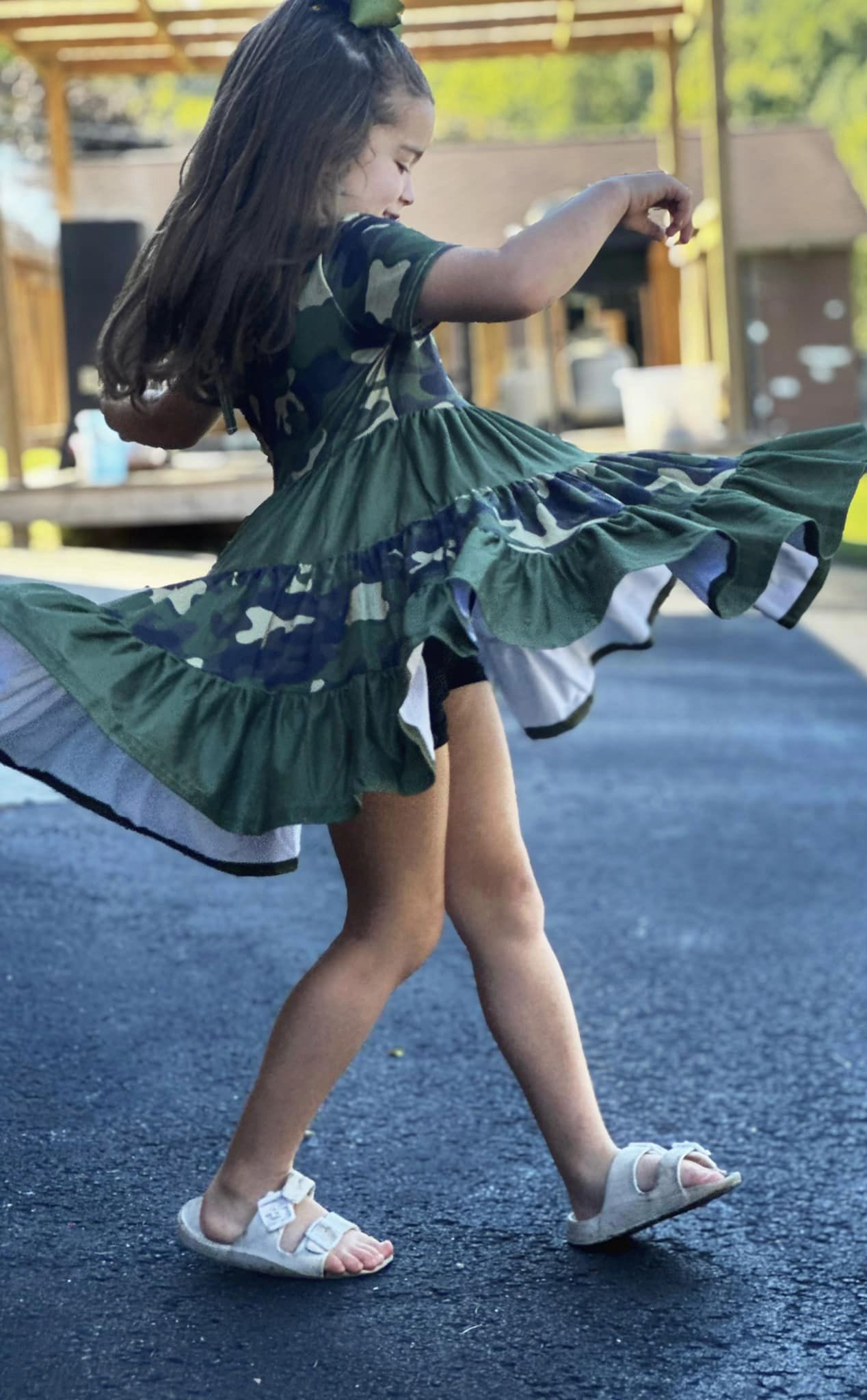 camo Bella twirl dress