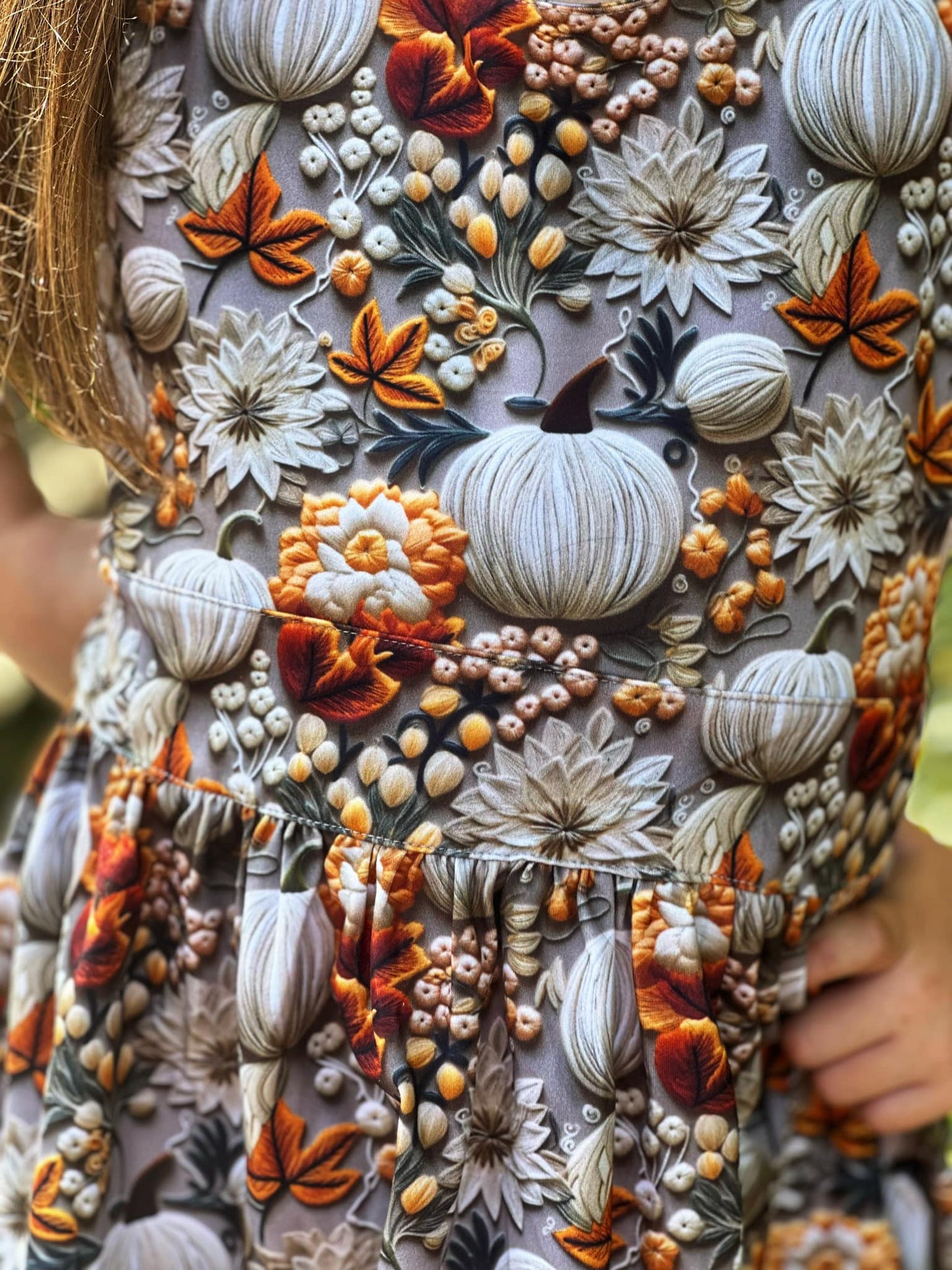 Autumn pumpkins cross back top