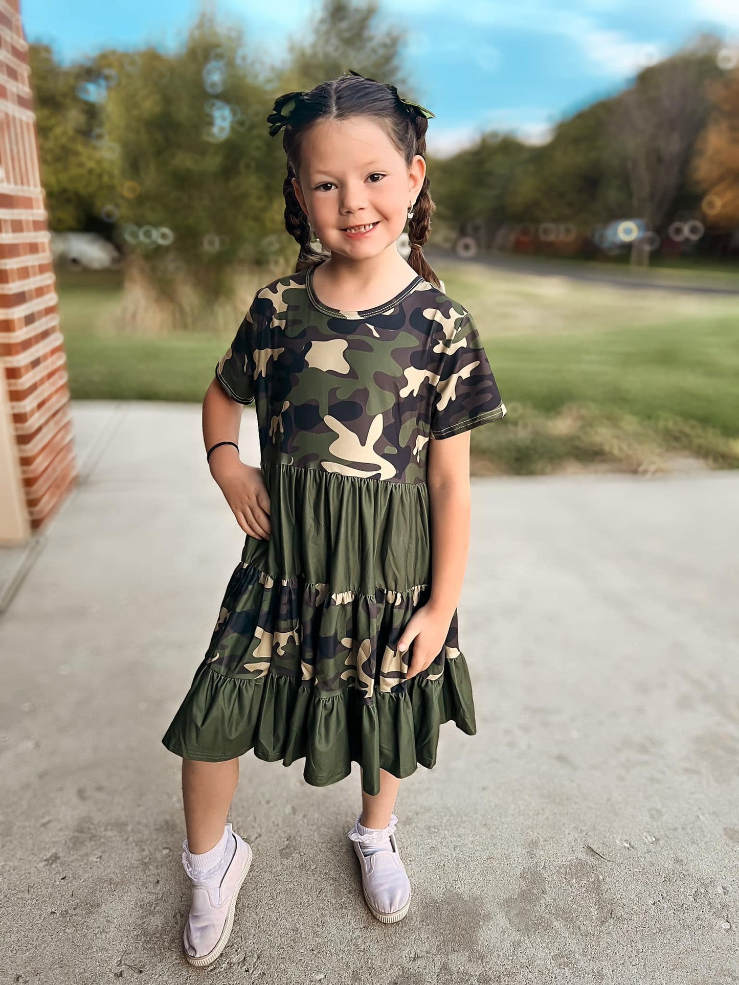 camo Bella twirl dress