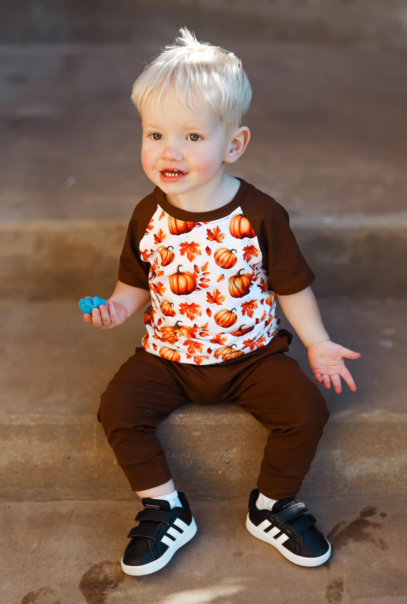 brown fall pumpkin raglan