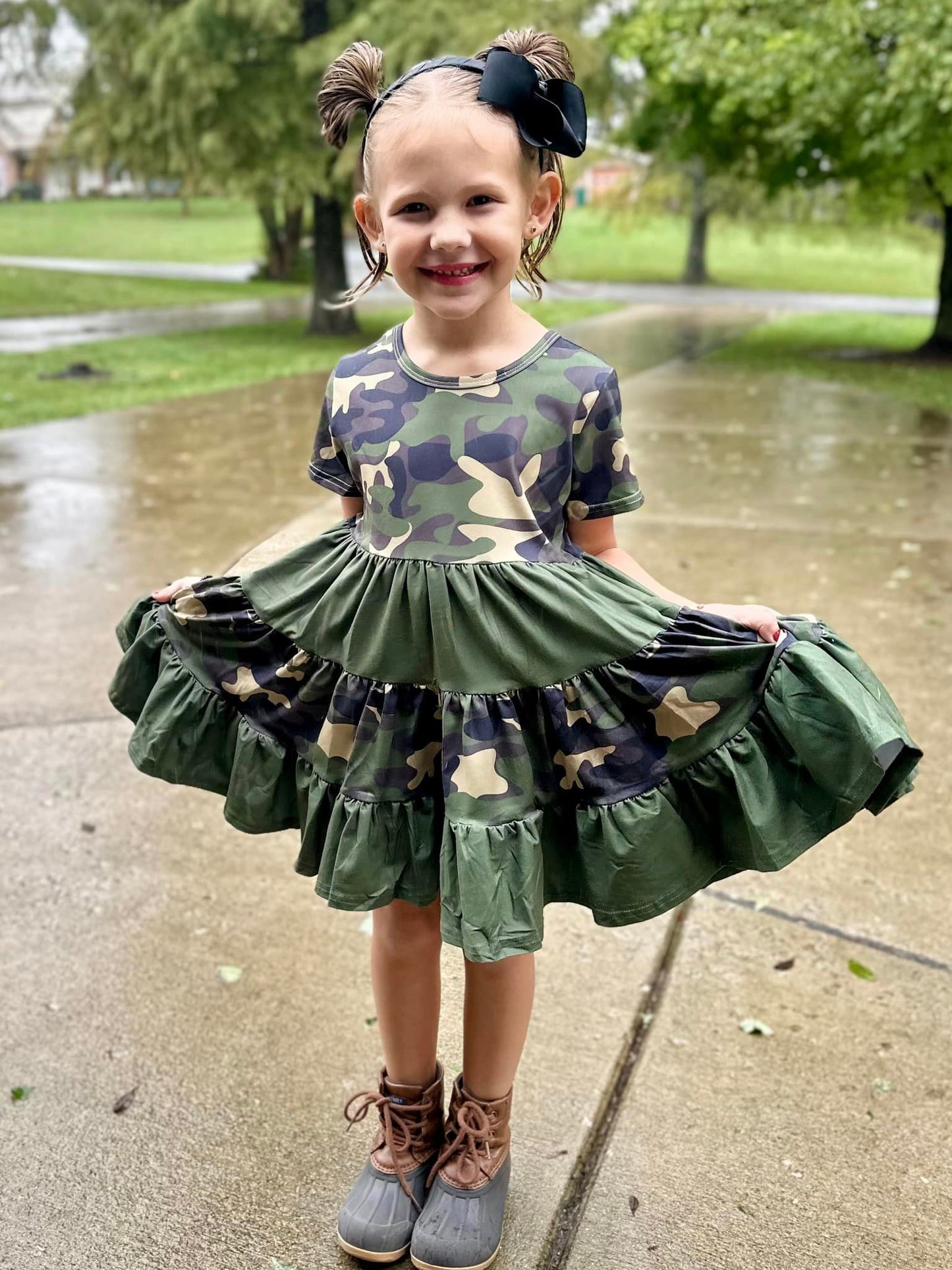 camo Bella twirl dress