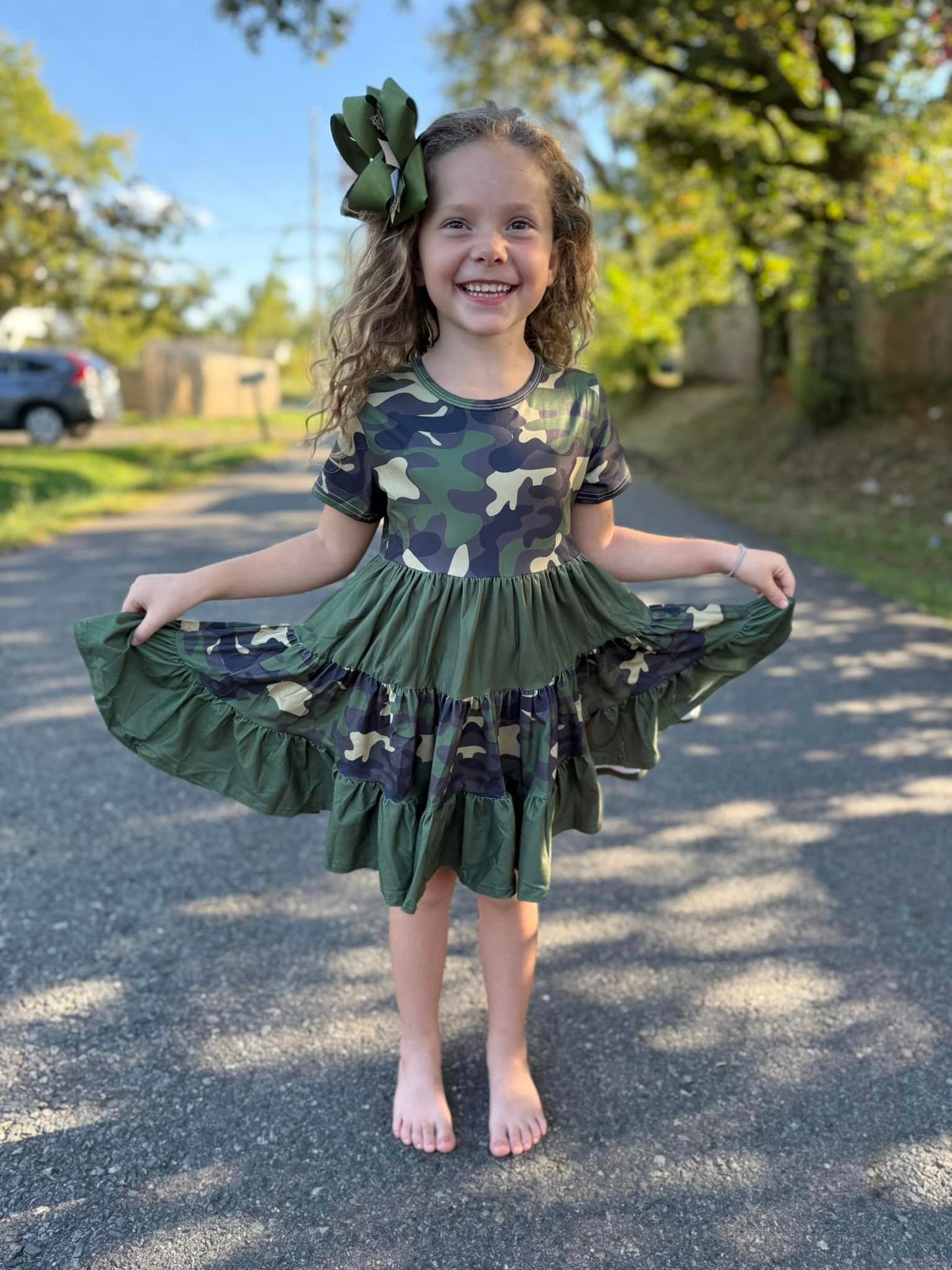 camo Bella twirl dress