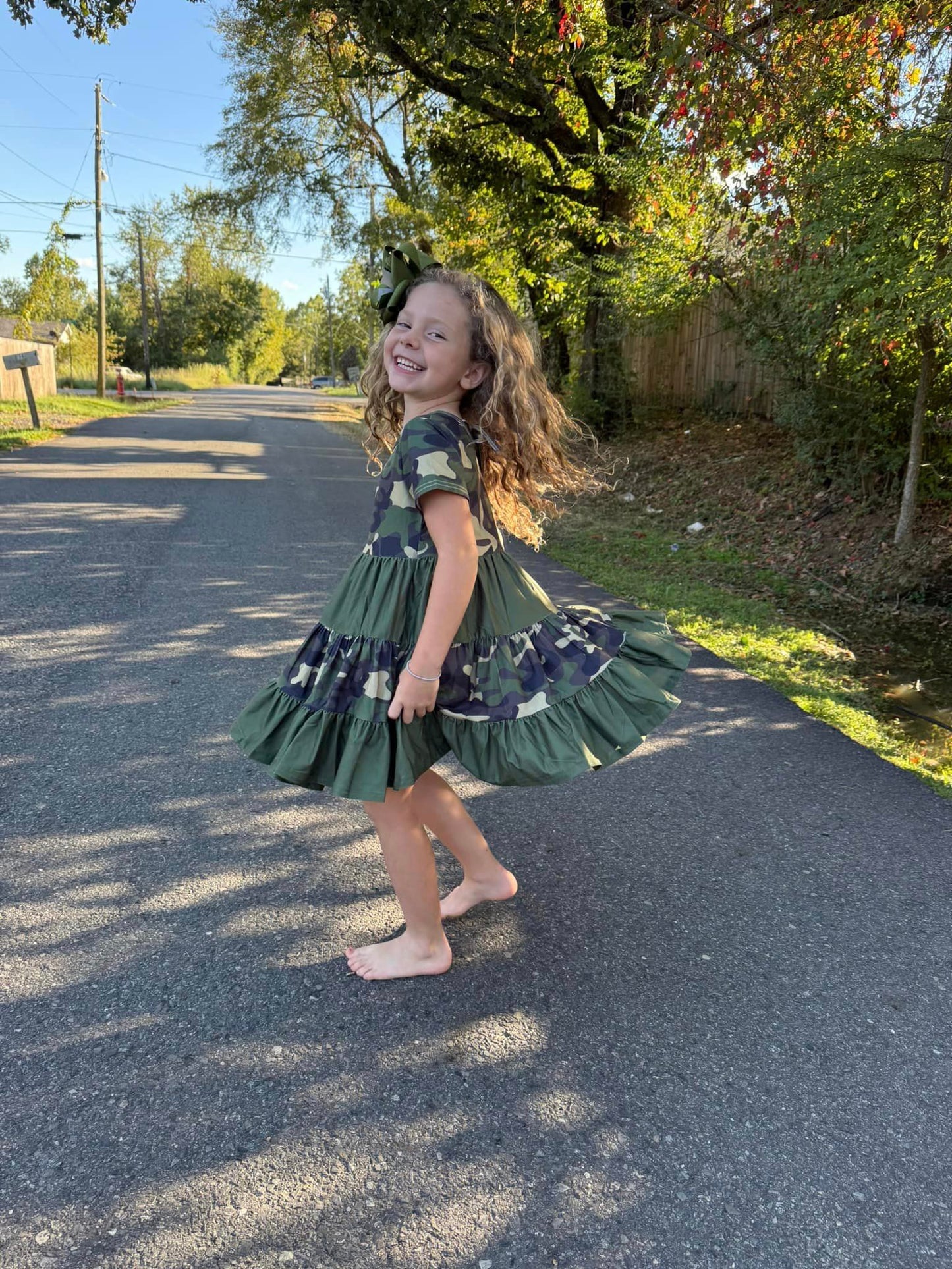 camo Bella twirl dress