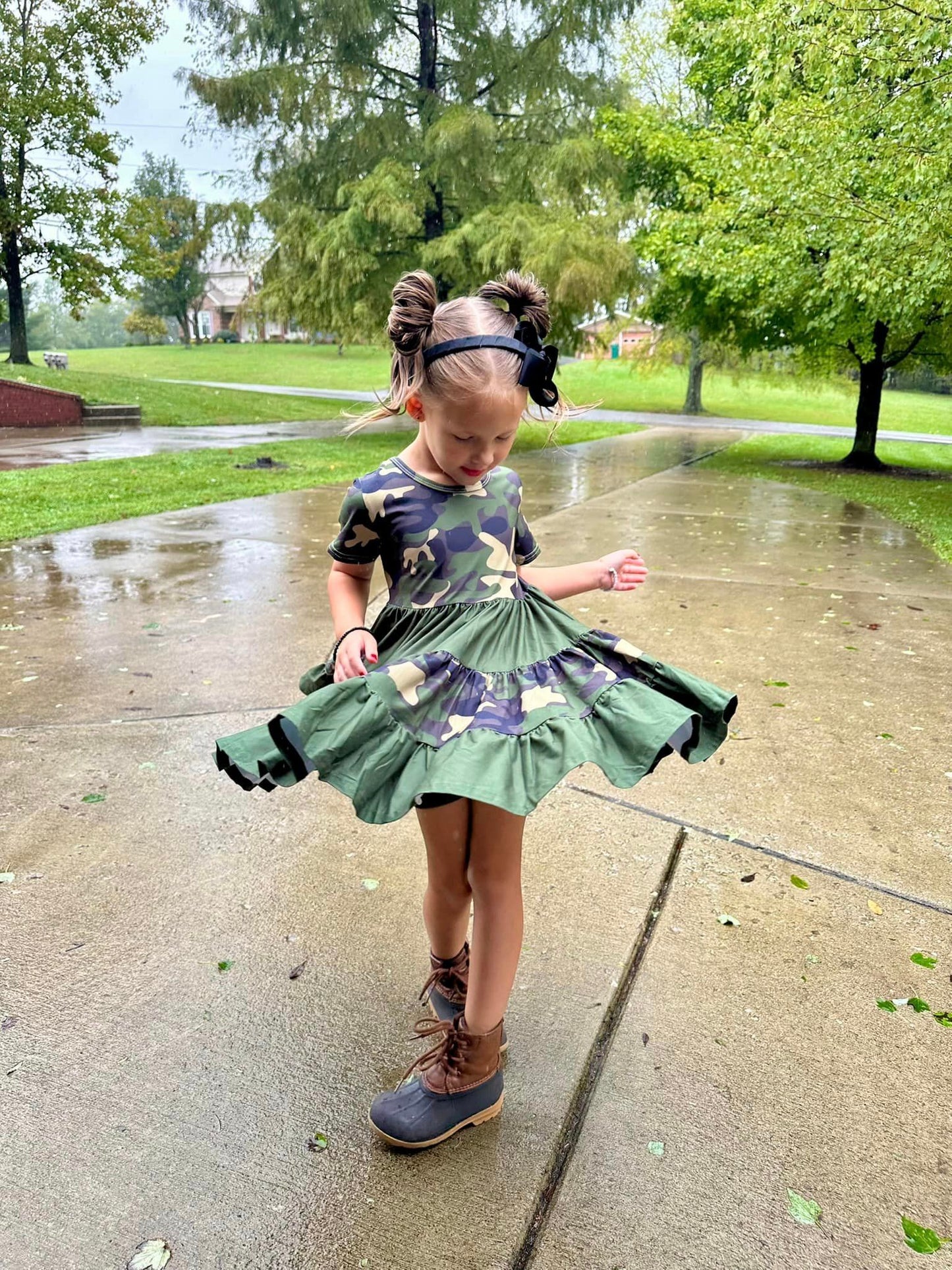 camo Bella twirl dress