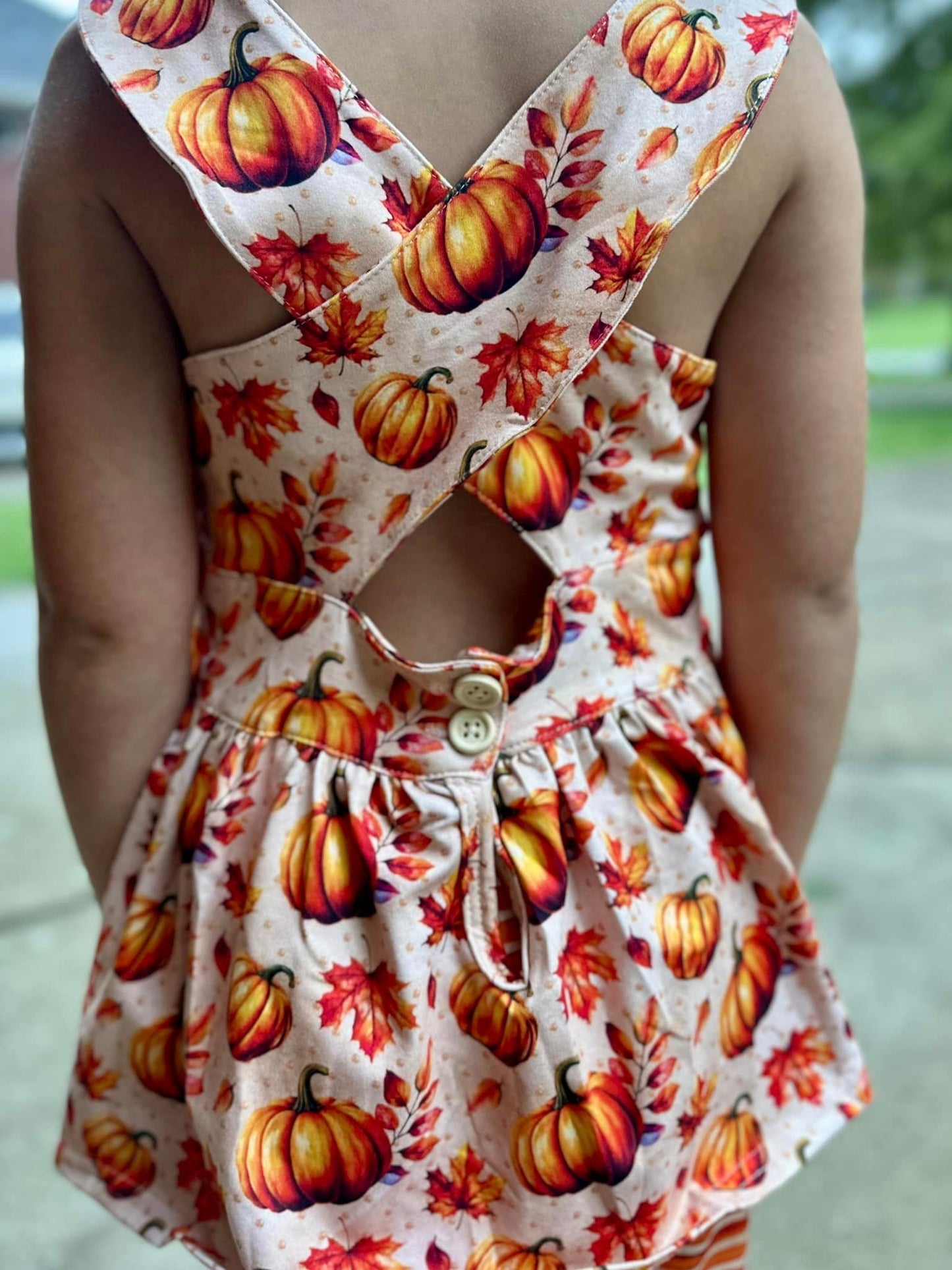 fall pumpkin cross back top