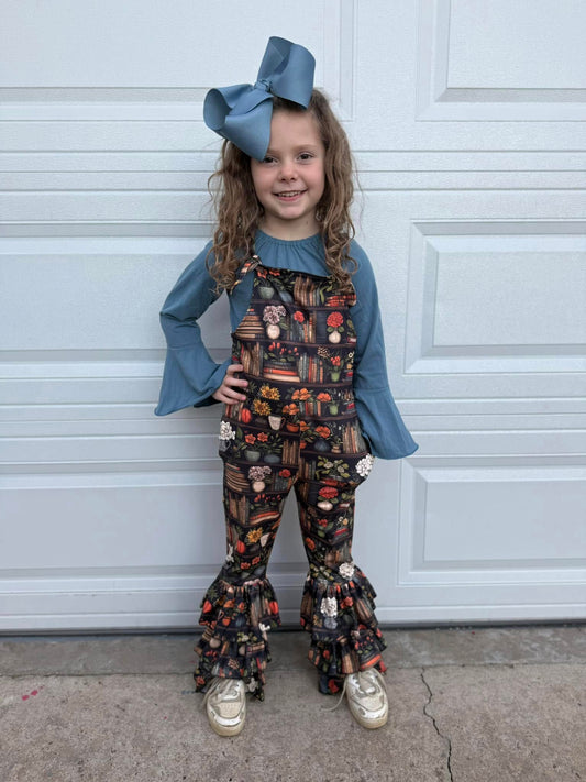 floral bookshelf triple bell romper